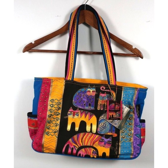 Laurel Burch Handbags - Laurel Burch Beach Tote Purse Shoulder Bag Fantastic Felines Colorful Crossbody